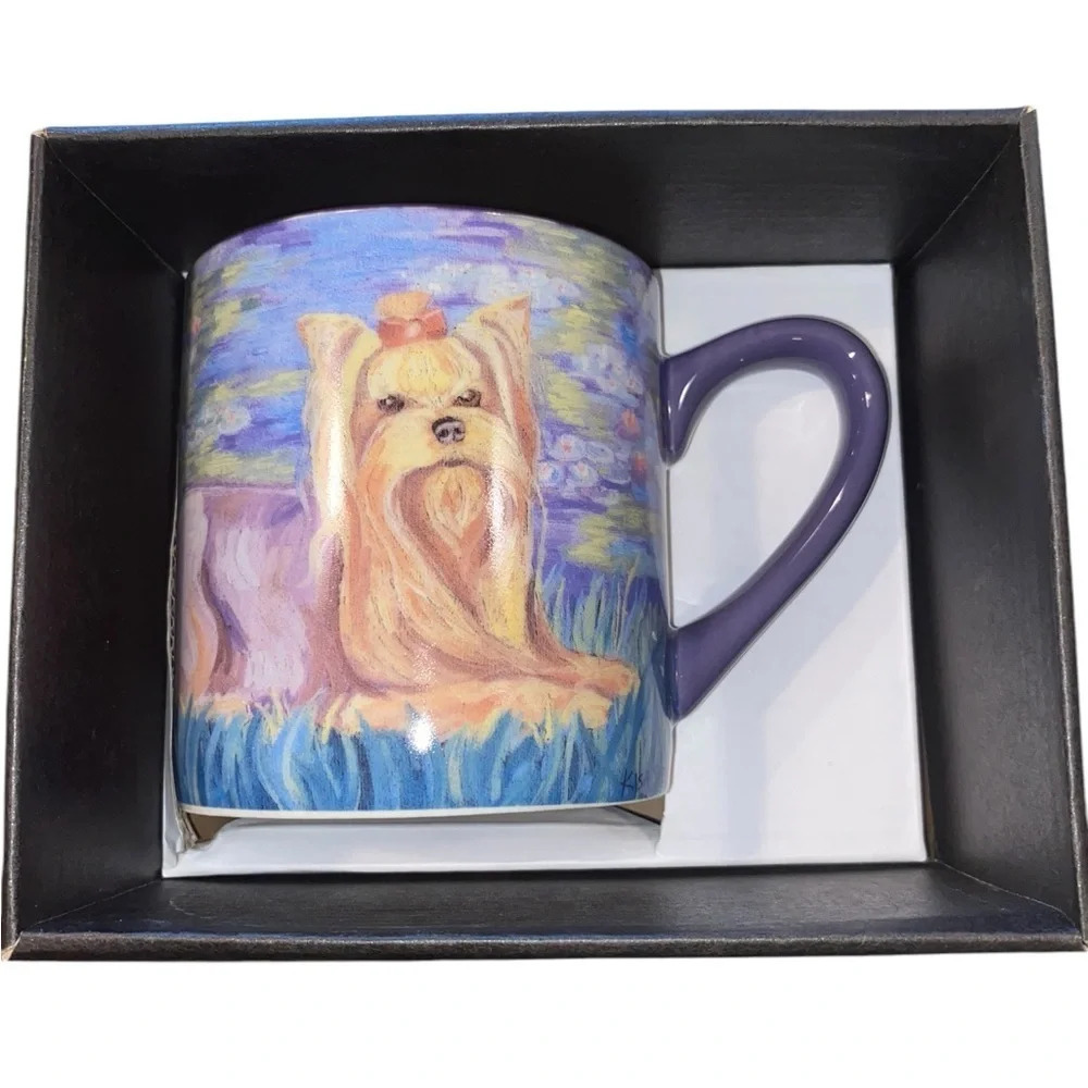 New Paw Palettes Yorkshire Terrier Bonet Ceramic Mug  Yorkie Dog Lover Gift